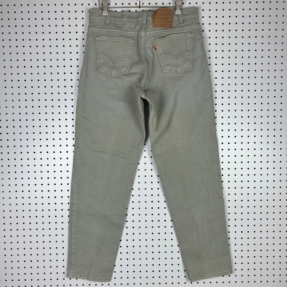 Levis 550 Relaxed Fit Tapered Leg Orange Tab Jeans Sage Green 32x30 USA Vintage